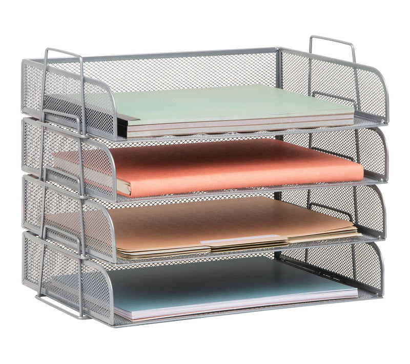 Mind Reader Stackable Paper Tray, Desktop Organizer 4 Pcs. — Main view