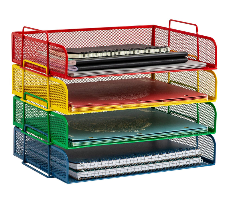 Mind Reader Stackable Paper Tray, 4 Pcs, Multi — Main view