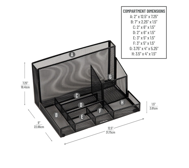 Mind Reader Desktop Organizer and Office Supplies — View 3