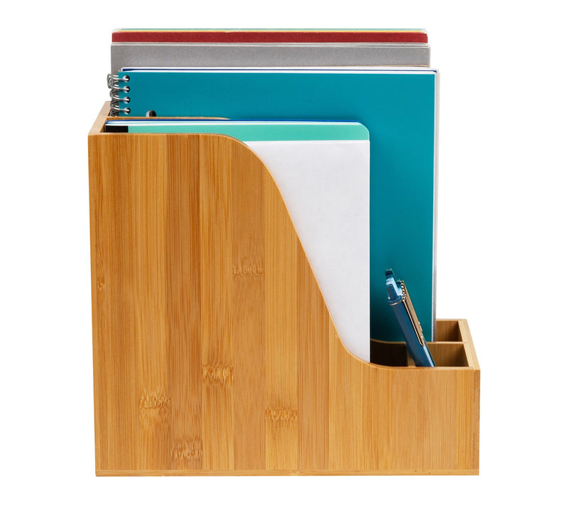 Mind Reader Vertical File Storage, Desktop Organizer, Brown — View 6