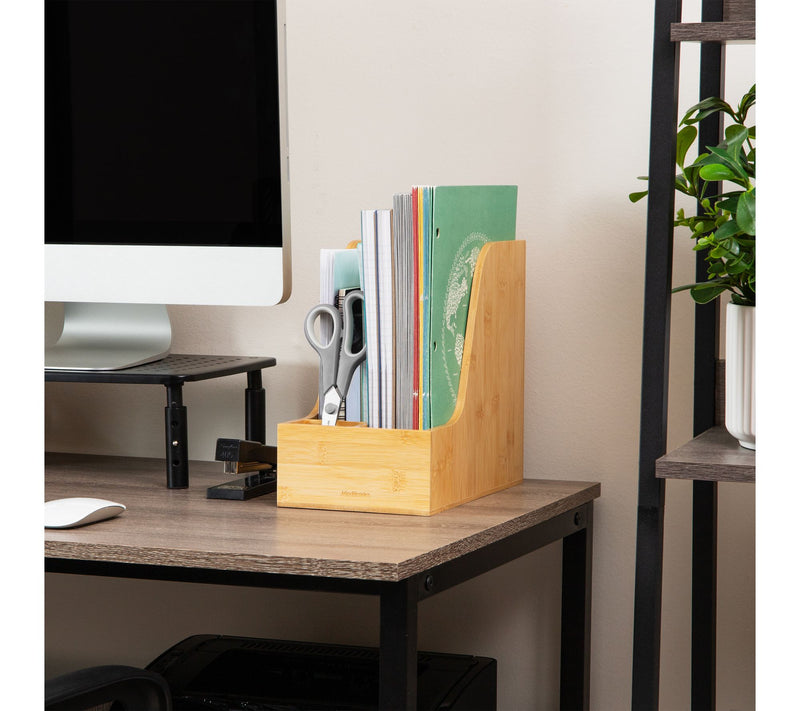 Mind Reader Vertical File Storage, Desktop Organizer, Brown — View 7