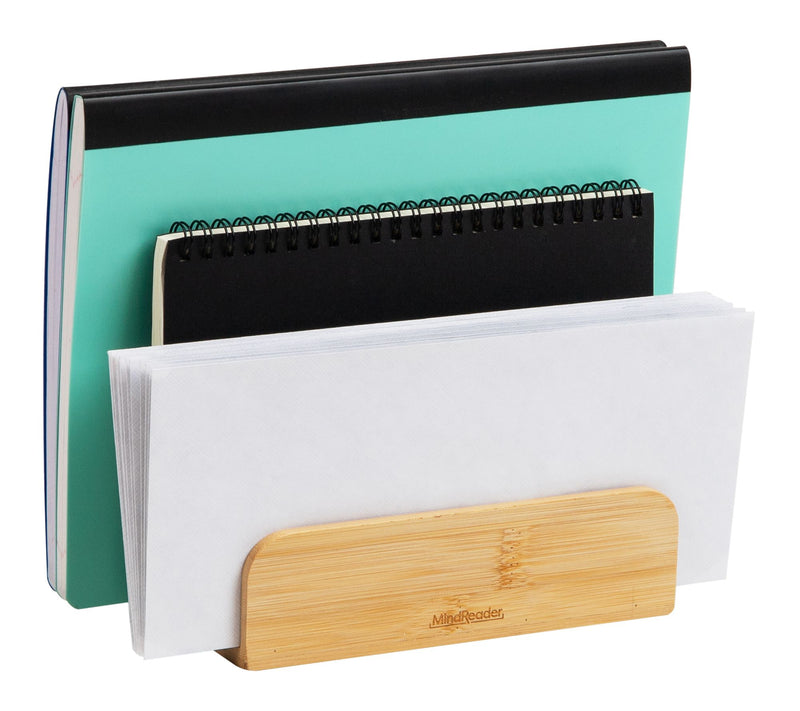 Mind Reader 3-Tier Mail Sorter, Desktop Organizer, Brown — View 9