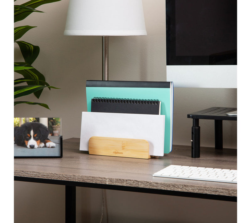 Mind Reader 3-Tier Mail Sorter, Desktop Organizer, Brown — View 7