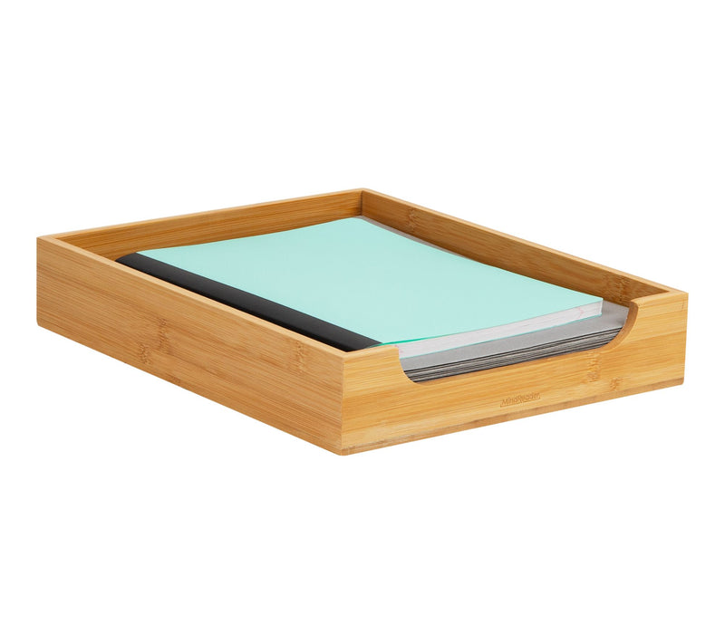 Mind Reader Paper Tray, Desktop Organizer, FileStorage, Brown — View 9