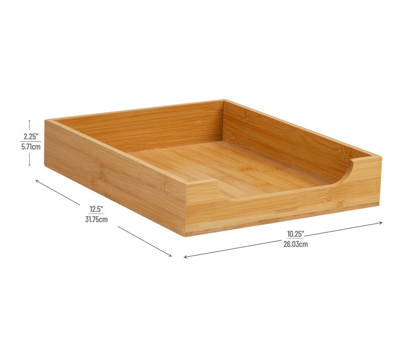 Mind Reader Paper Tray, Desktop Organizer, FileStorage, Brown — View 3