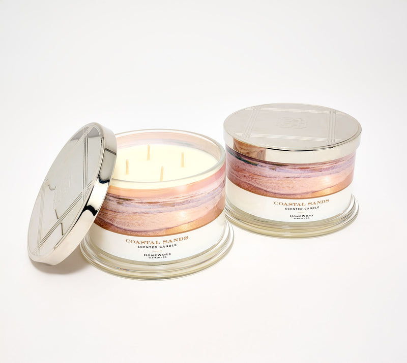 HomeWorx by Slatkin + Co. S/2 18oz Coastal Sands Candles — Main view