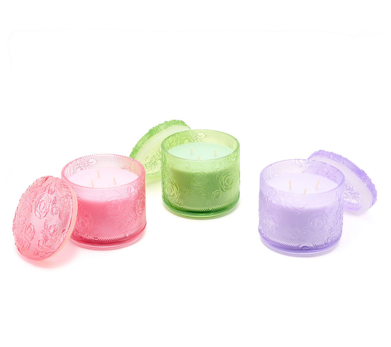 HomeWorx by Slatkin + Co. Set of 3 14oz Luxe Rose Candles — Main view