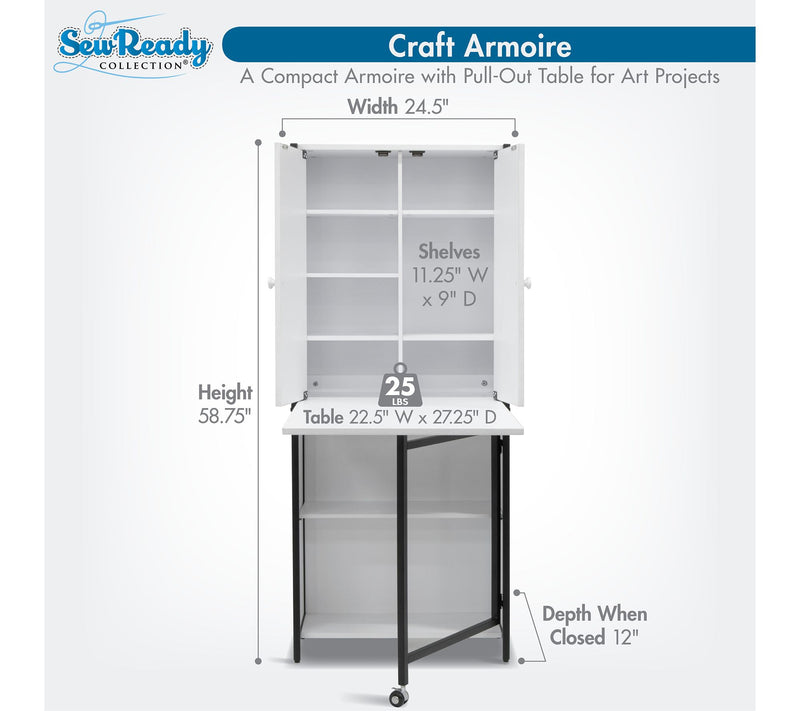 Sew Ready Multipurpose Armoire w/Folding Top — View 3