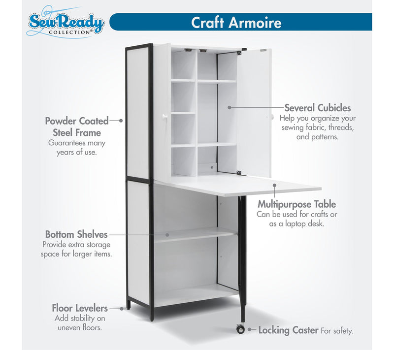 Sew Ready Multipurpose Armoire w/Folding Top — View 2