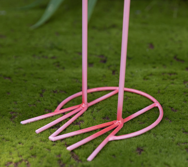 Glitzhome 26.25"H Metal Solar Standing FlamingoGarden Statue — View 5