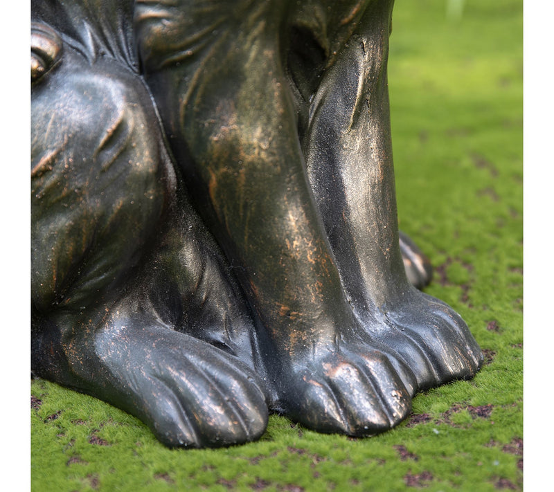 Glitzhome 21.25''H MGO Bronze Mom and Baby Rabbit Statue — View 5