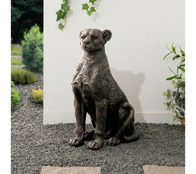 Glitzhome 23.25''H MGO Bronze Leopard Statue — View 2