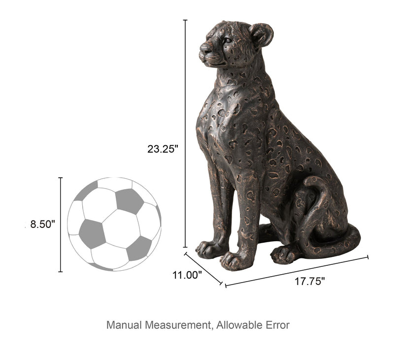 Glitzhome 23.25''H MGO Bronze Leopard Statue — View 7