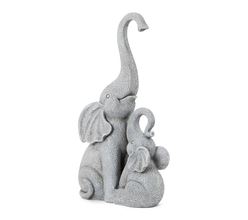 Glitzhome 18.25''H Resin Mother and Baby Elephant Statue — Main view
