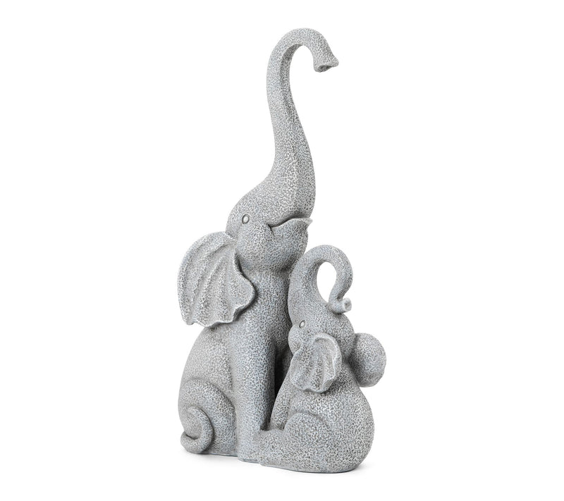 Glitzhome 18.25''H Resin Mother and Baby Elephant Statue — View 6