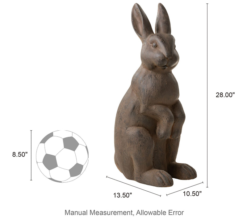 Glitzhome 28"H MGO Oversized Bronze Standing Rabbit Statue — View 6