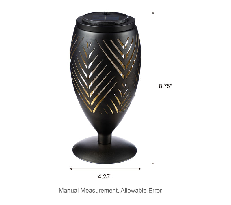 Glitzhome 8.75"H S/2 Cutout Solar Powered Outdoor Lantern — View 6
