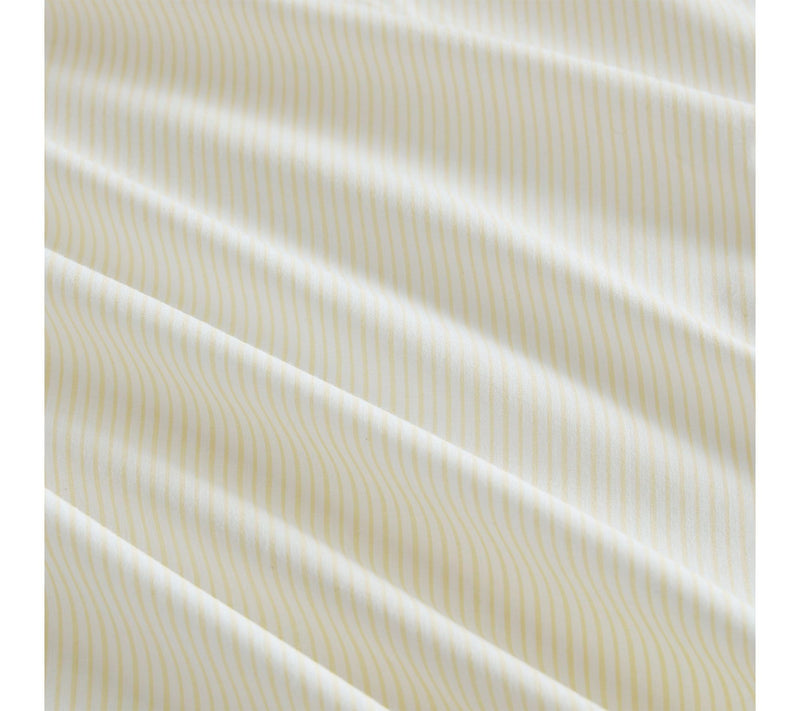 Martha Stewart Stripe White/Buttercup Cotton King Sheet Set — View 4
