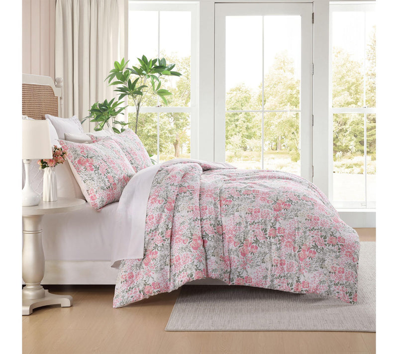 Laura Ashley Heather Garden Pink Cotton King Comforter Set — View 8