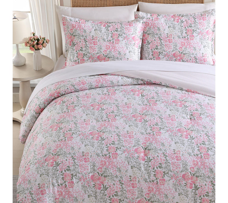 Laura Ashley Heather Garden Pink Cotton King Comforter Set — View 3