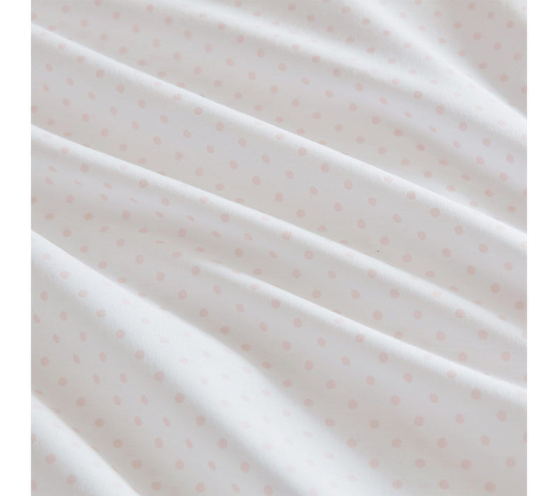 Martha Stewart Polka Dot White/Peach Cotton King Sheet Set — View 4