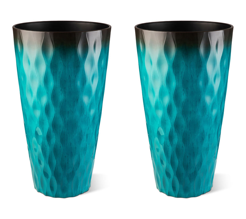 Glitzhome 23.75"H S/2 Oversized Wavy Texture Tall Plastic Plan — View 12