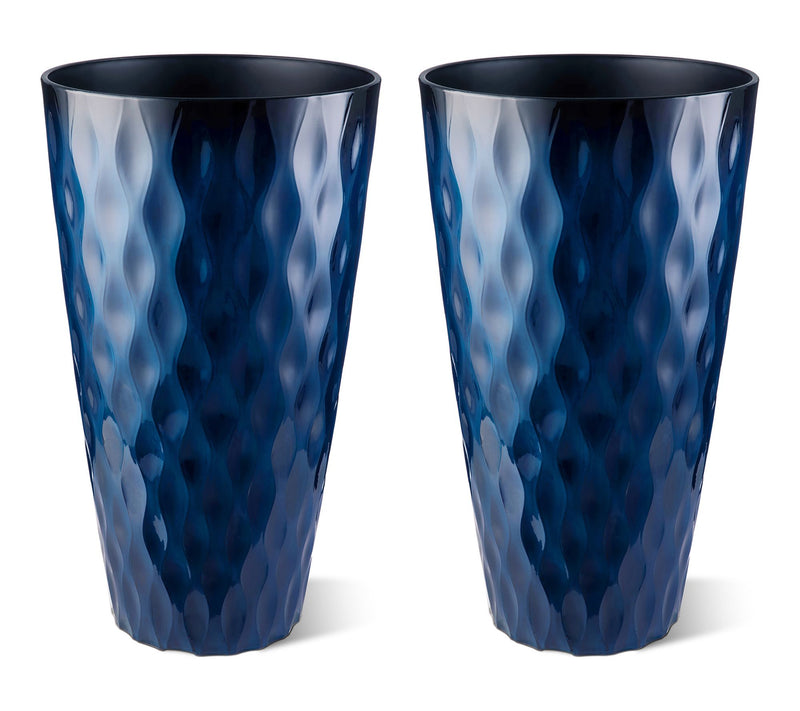 Glitzhome 23.75"H S/2 Oversized Wavy Texture Tall Plastic Plan — Main view