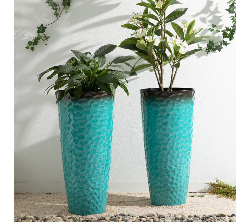 Glitzhome 31"H S/2 Oversized Honeycomb TexturedTall Planter — View 2