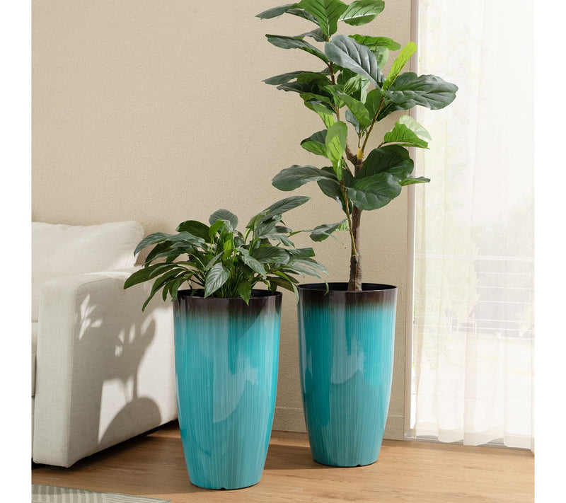 Glitzhome 23.5"H S/2 Oversized Gradient  Faux Ceramic Planter — View 3
