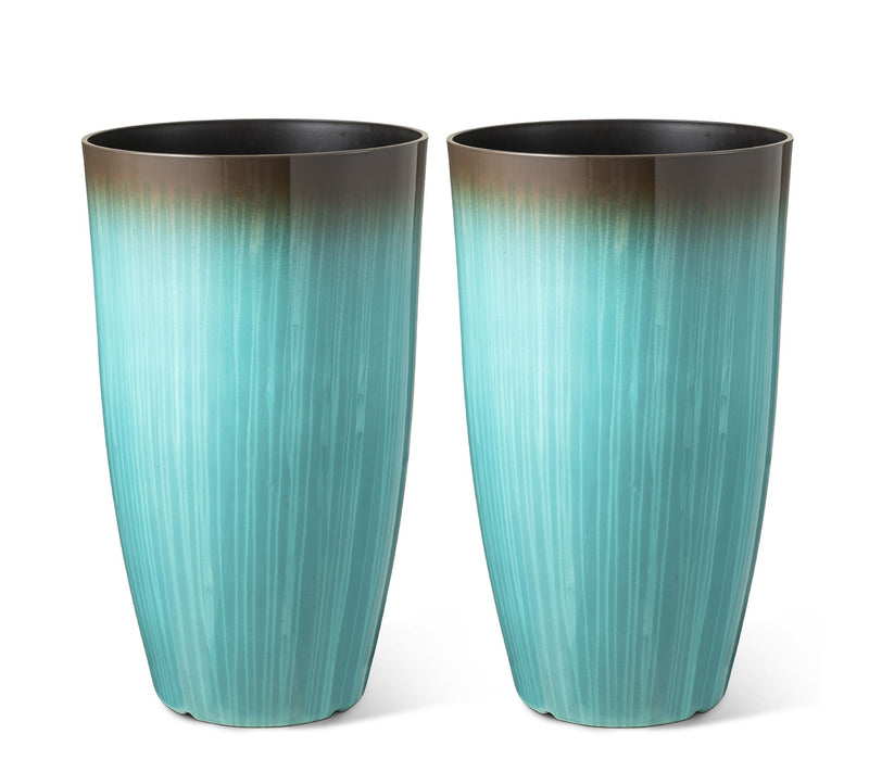 Glitzhome 23.5"H S/2 Oversized Gradient  Faux Ceramic Planter — View 10