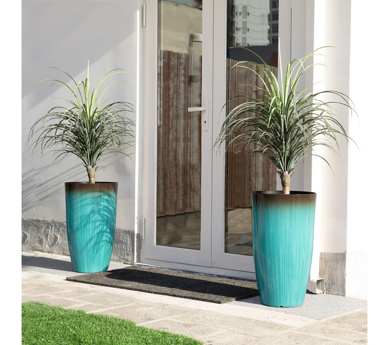 Glitzhome 23.5"H S/2 Oversized Gradient  Faux Ceramic Planter — View 4