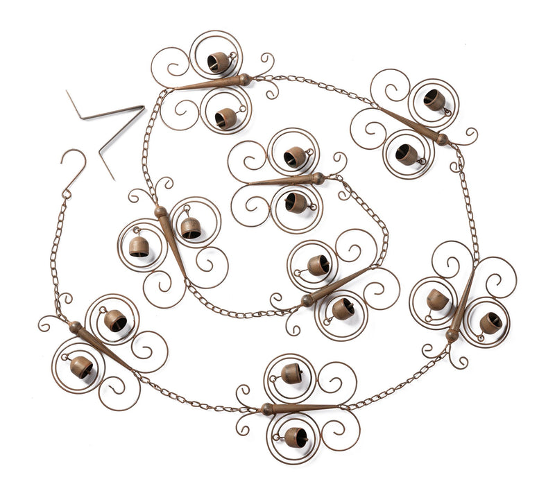 Glitzhome 8.5ft 8-Piece Faux Copper Butterfly Rain Chain — Main view