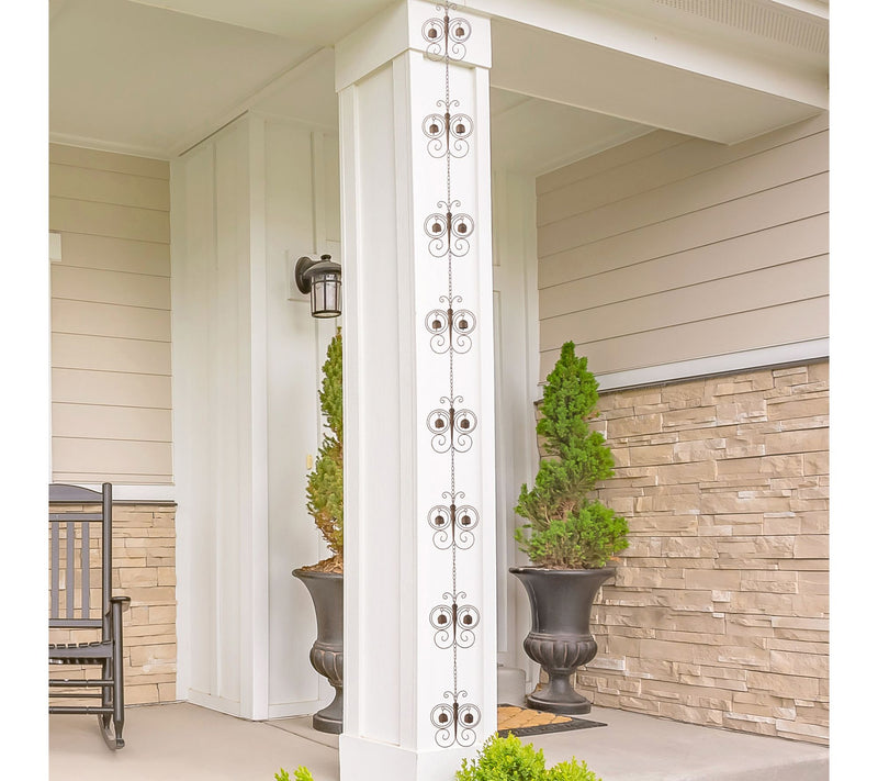 Glitzhome 8.5ft 8-Piece Faux Copper Butterfly Rain Chain — View 2
