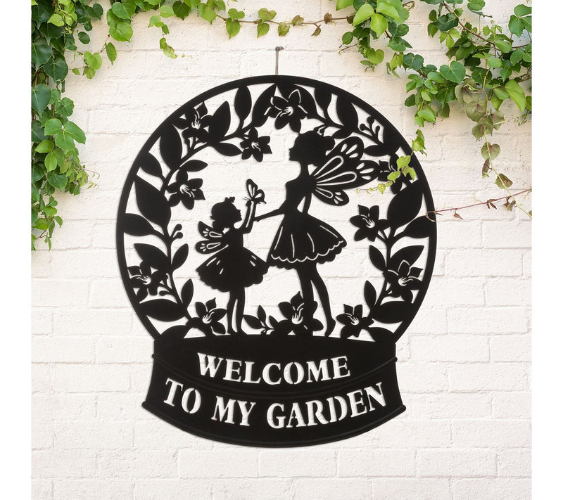 Glitzhome 30''H "Welcome to my Garden" Fairy Garden Stake — View 3