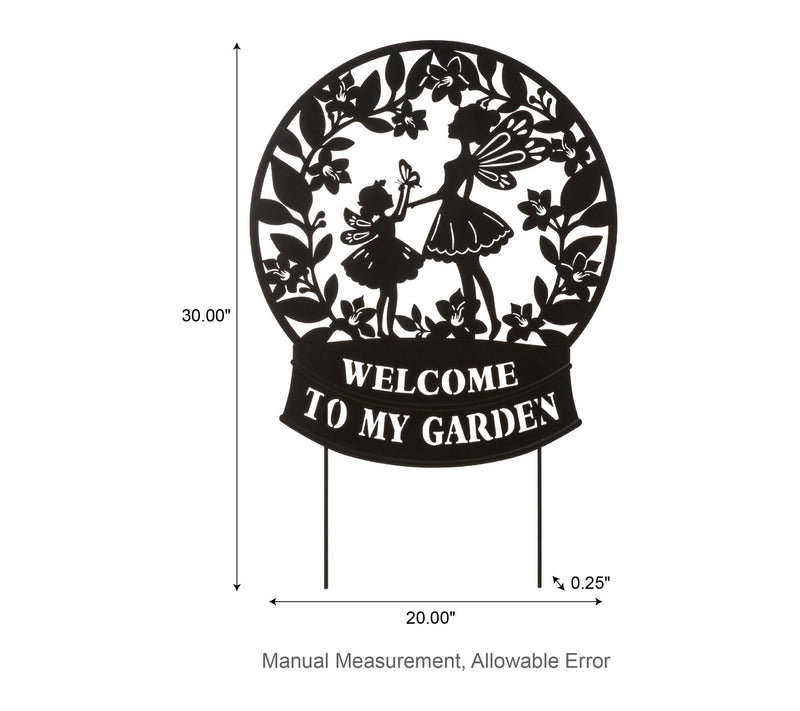 Glitzhome 30''H "Welcome to my Garden" Fairy Garden Stake — View 7