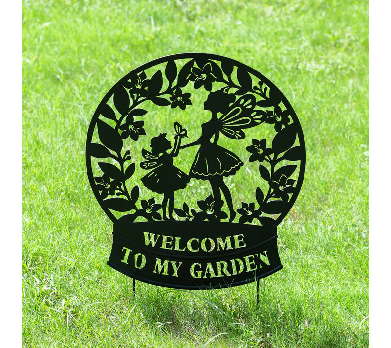 Glitzhome 30''H "Welcome to my Garden" Fairy Garden Stake — View 2