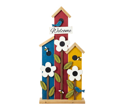 Glitzhome 30"H Solid Wood Birdhouse Shaped Porch Decor