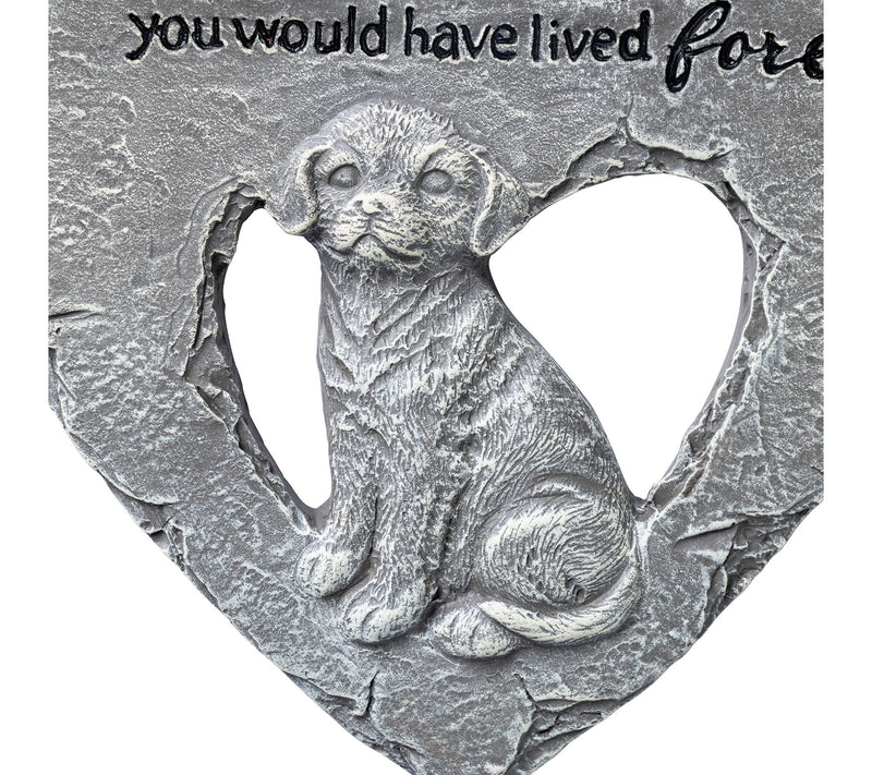 Glitzhome 10"D S/2 Cement Heart Shaped Paw Prints Stepping Sto — View 5