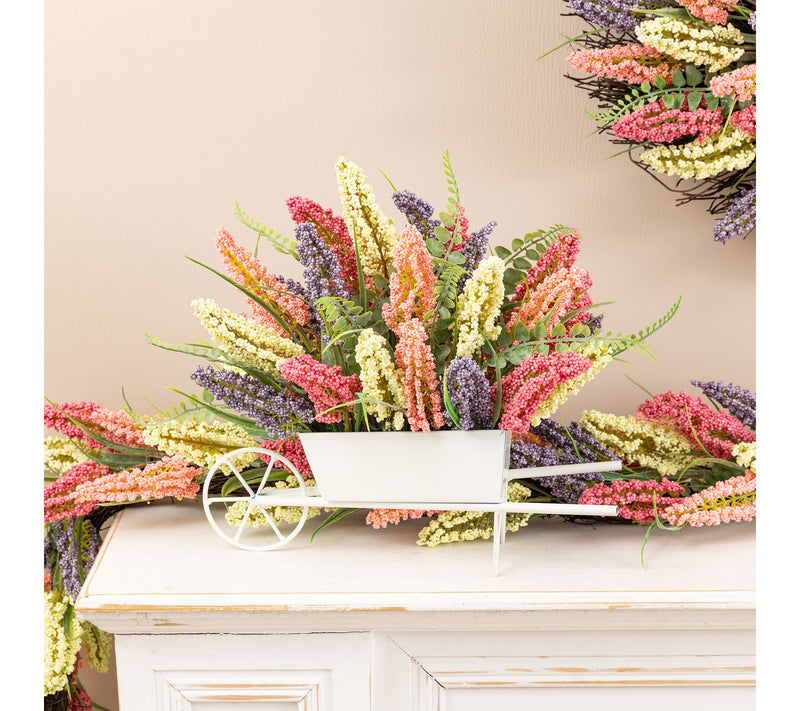 Glitzhome Pink Purple Yellow Mixed Heather CartCenterpiece — View 3