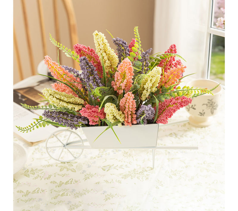 Glitzhome Pink Purple Yellow Mixed Heather CartCenterpiece — View 4