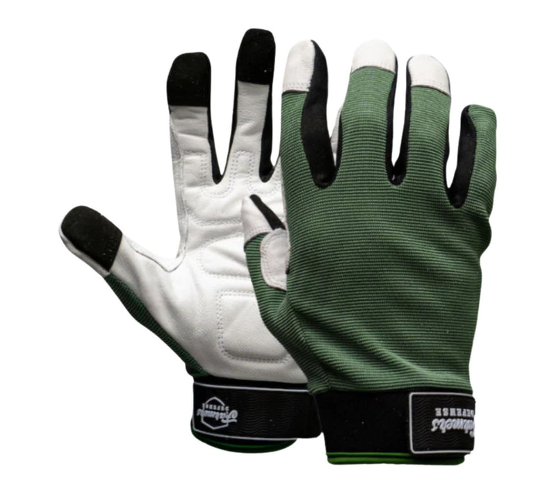 Farmer's Defense Rugged Guard Leather Gloves -Forest Green — Main view