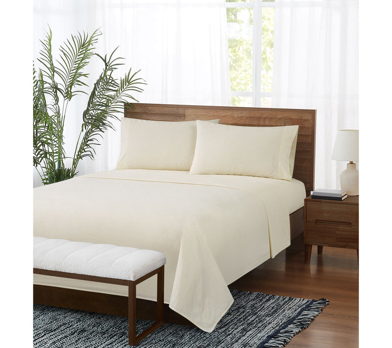 Brooklyn Loom Pinstripe Twin 3 Piece Sheet Set — View 2