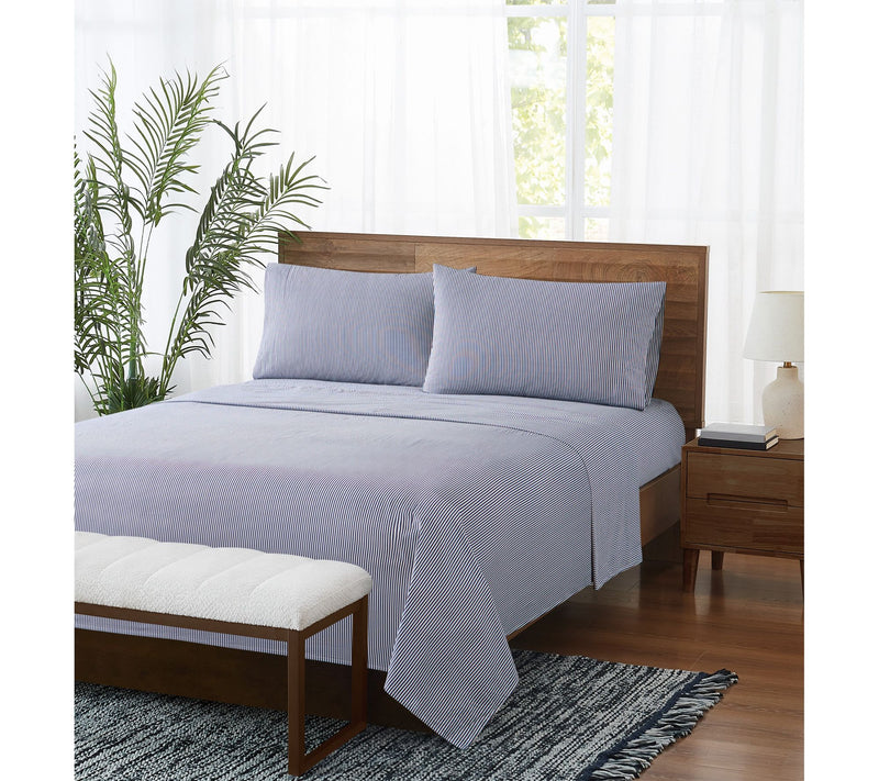 Brooklyn Loom Pinstripe Queen 4 Piece Sheet Set — View 8