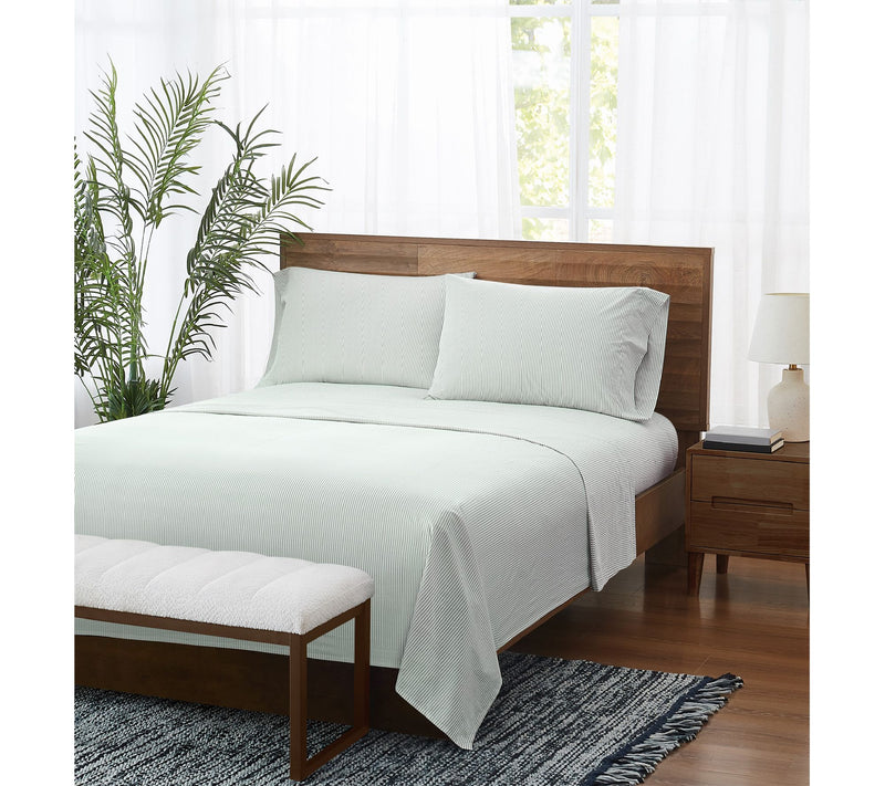 Brooklyn Loom Pinstripe Full 4 Piece Sheet Set — View 3
