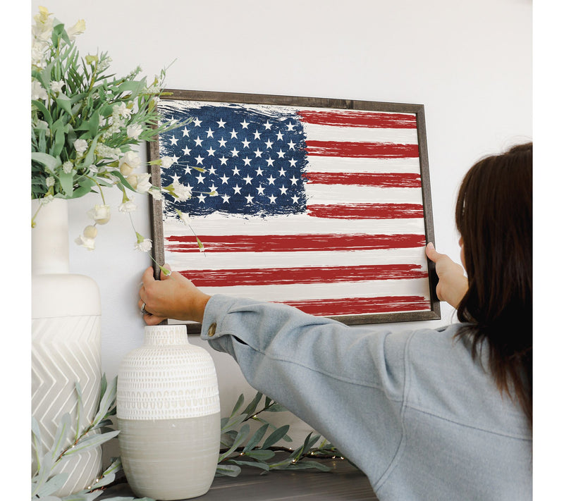 Sincere Surroundings 24" American Flag Thin Frame — View 2