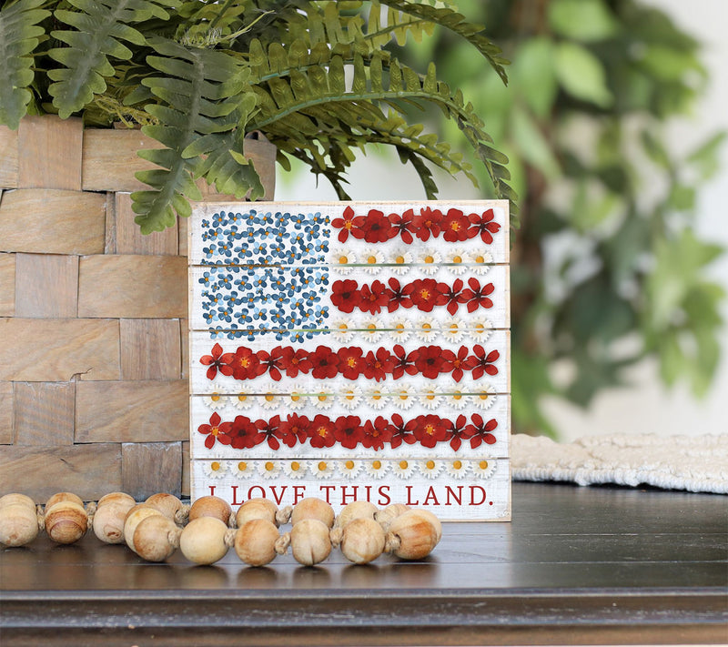 Sincere Surroundings 8" Floral Flag Land Love Pallet Petite — View 2