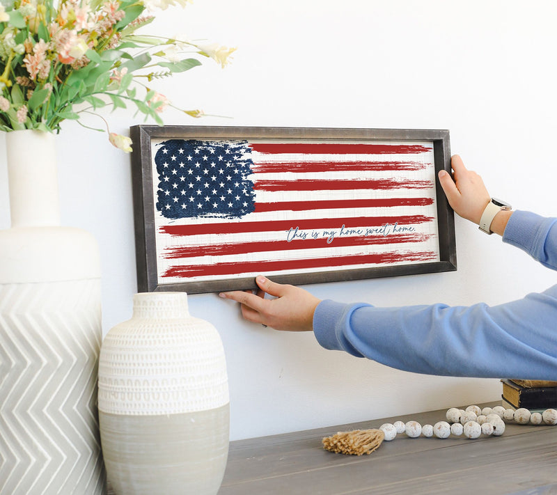Sincere Surroundings 24" Flag This Is My Home Farmhouse Frame — View 2