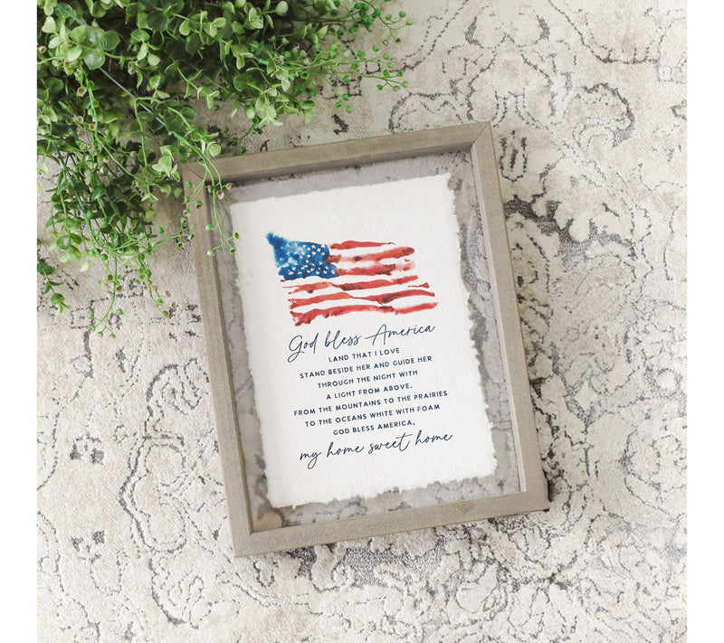 Sincere Surroundings God Bless America Flag Floating Frame Art — View 2