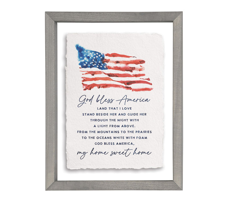 Sincere Surroundings God Bless America Flag Floating Frame Art — View 4