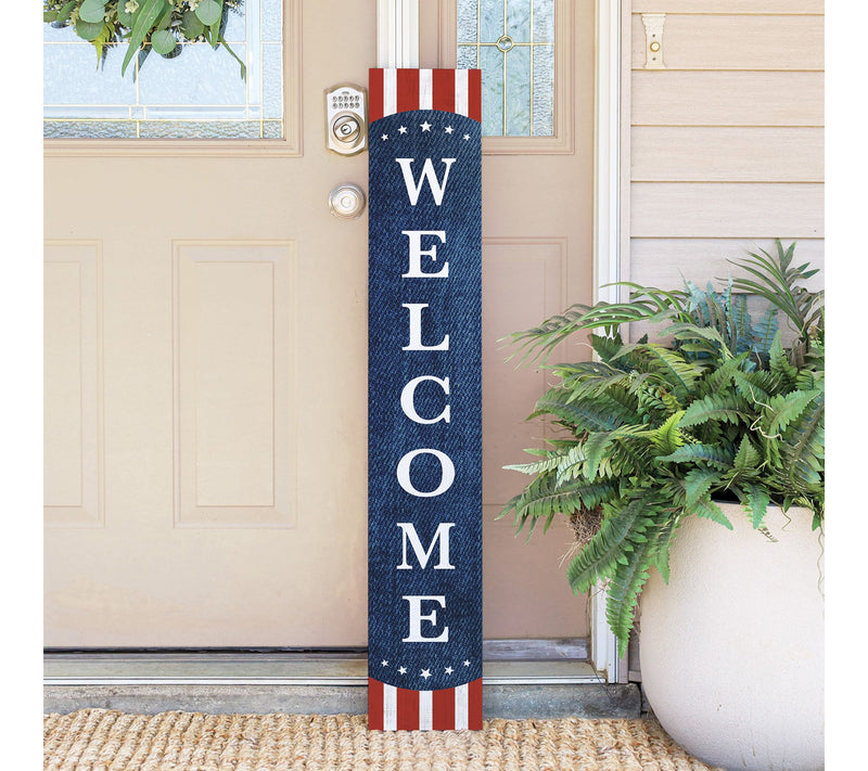 Sincere Surroundings 47" Welcome Stripes DenimPorch Board — View 2